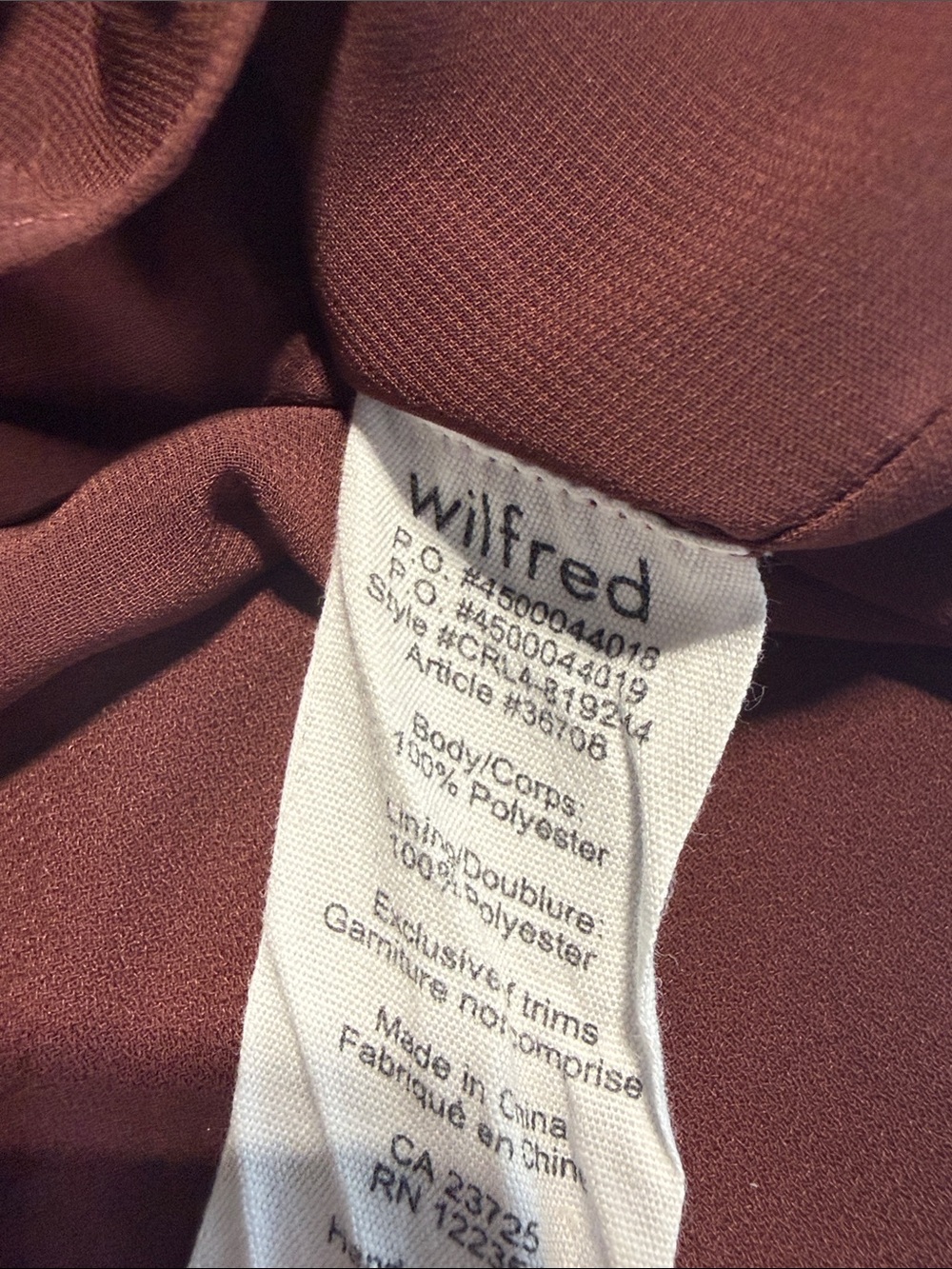 Aritzia Wilfred Sabine Dress Purple Maroon Size Small - Picture 11 of 11